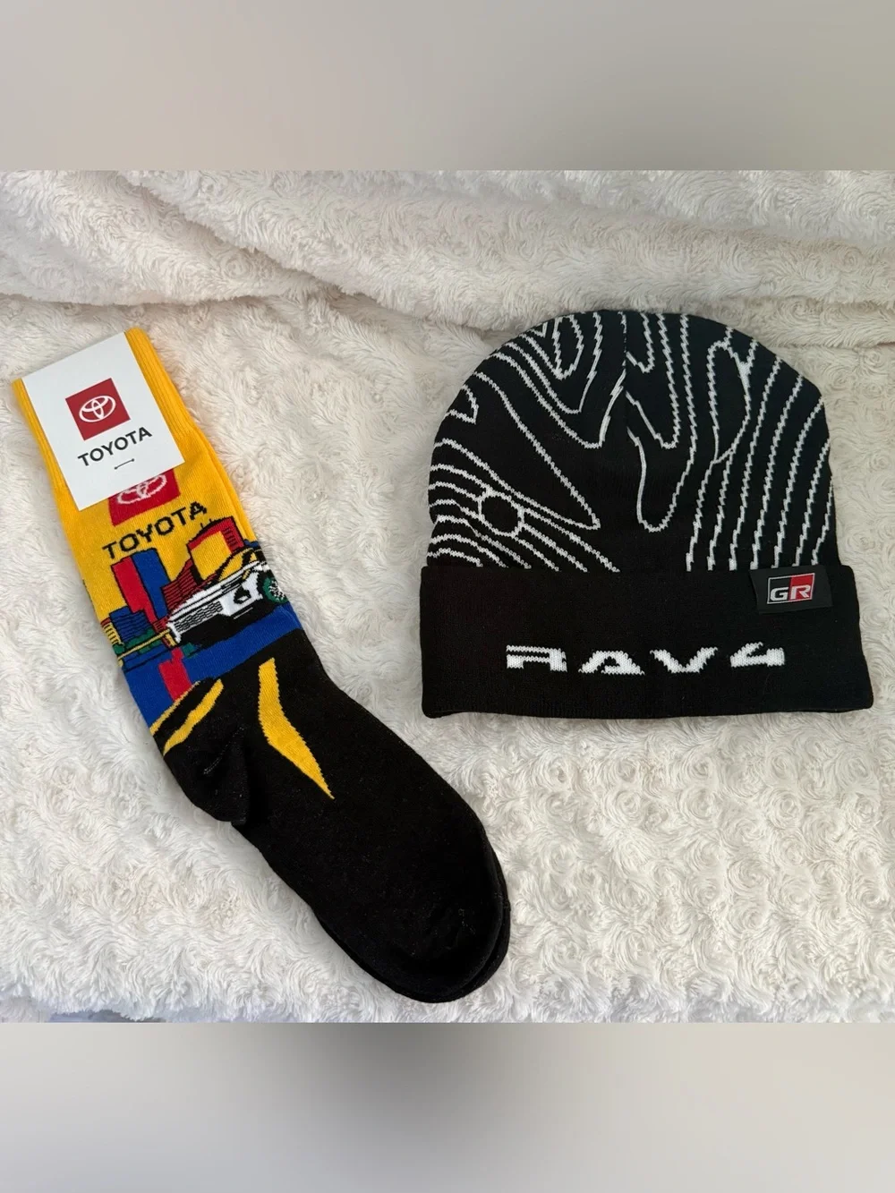 Toyota 2026 RAV4 GR Beanie And Socks From Corporate Launch New